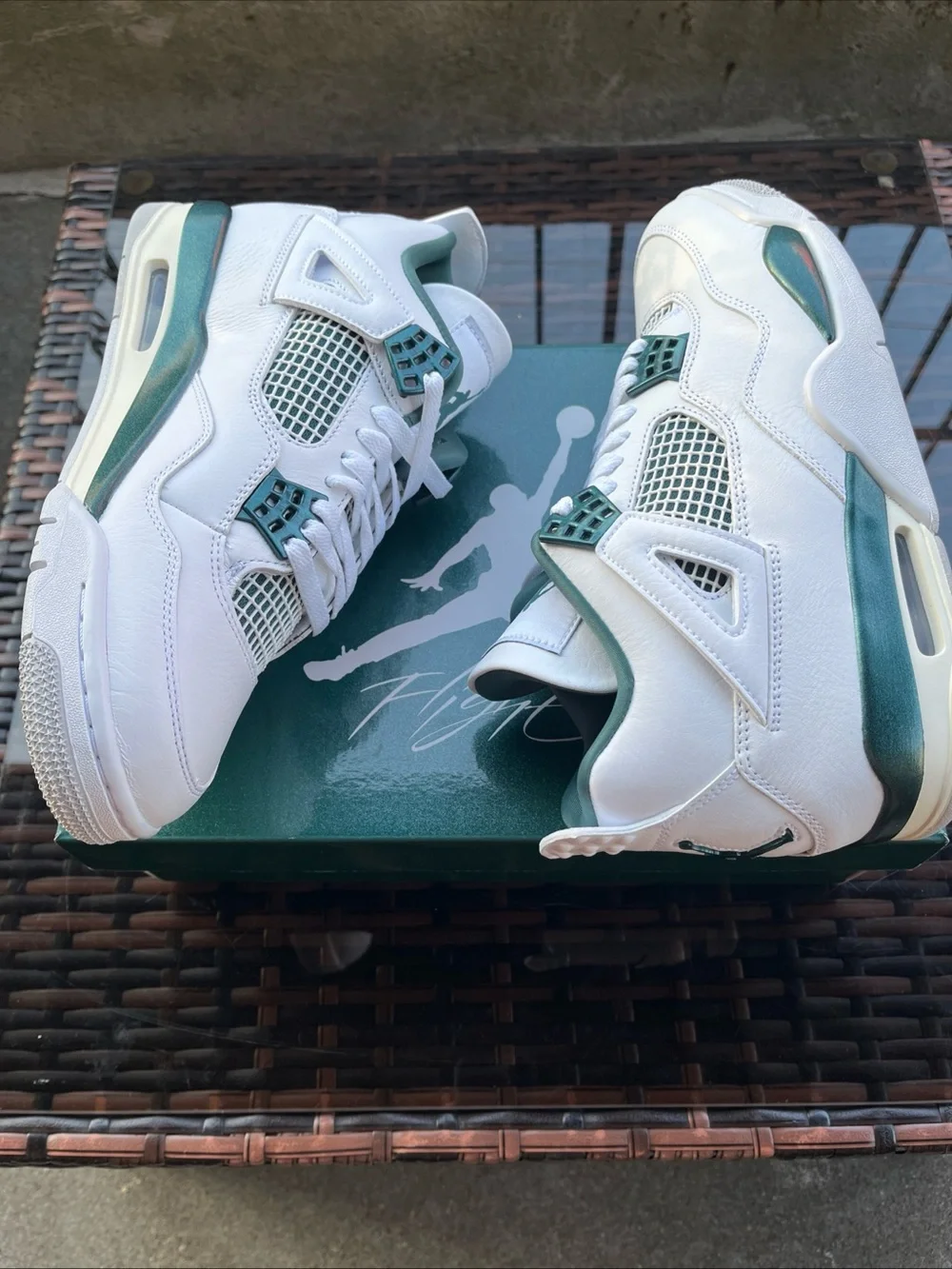Nike Air Jordan 4 Retro ‘Oxidized Green’ White FQ8138-103 Men’s 8.5